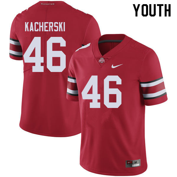 Ohio State Buckeyes Cade Kacherski Youth #46 Red Authentic Stitched College Football Jersey